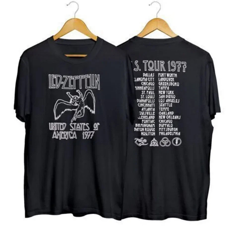 Led-Zeppelin 1977 American Tour 2 Sided - Adult & Kids T-Shirts, Sweatshirts & Hoodies apparel design preview 1