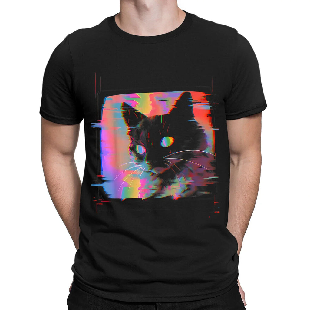 Psychedelic Weirdcore Cat Vaporwave Aesthetic Trippy - Adult & Kids T-Shirts, Sweatshirts & Hoodies apparel design preview 1