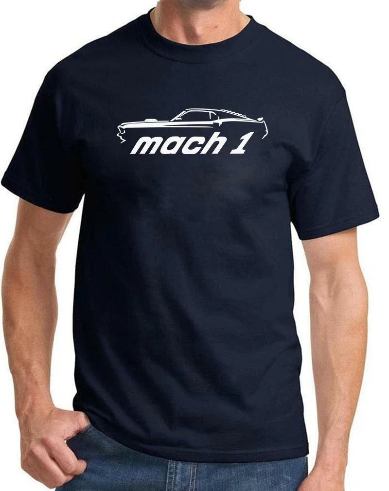 1969 Ford Mach 1 Mustang Classic Outline Design NEW - Adult & Kids T-Shirts, Sweatshirts & Hoodies apparel design preview 1