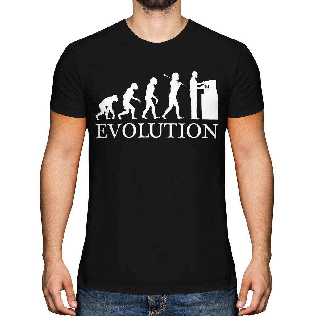 BARISTA EVOLUTION OF MAN MENS TOP GIFT COFFEE MAKING - Adult & Kids T-Shirts, Sweatshirts & Hoodies apparel design preview 1