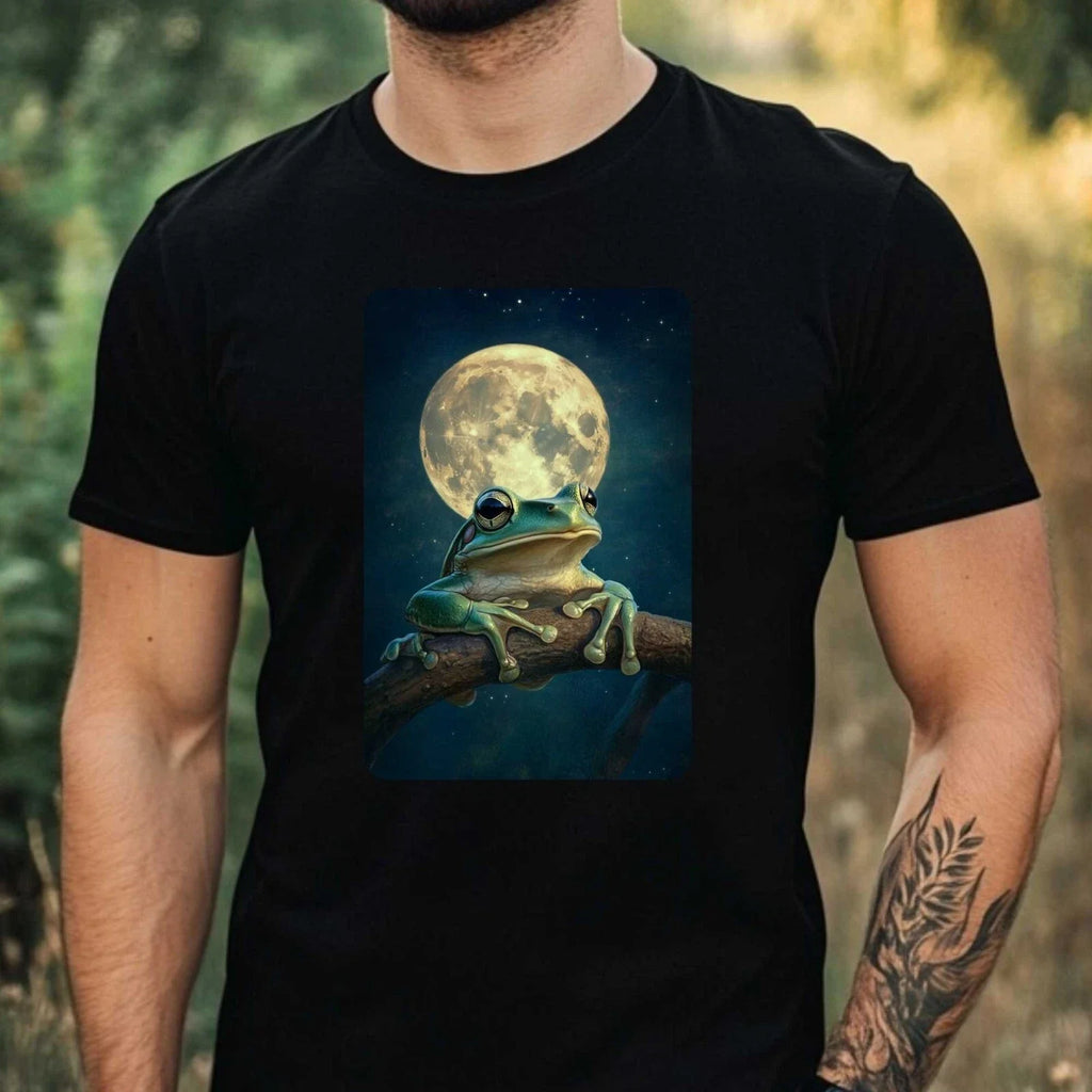Mens Frog at Full Moon Motif Cotton Size XS to 5XL - Adult & Kids T-Shirts, Sweatshirts & Hoodies apparel design preview 1