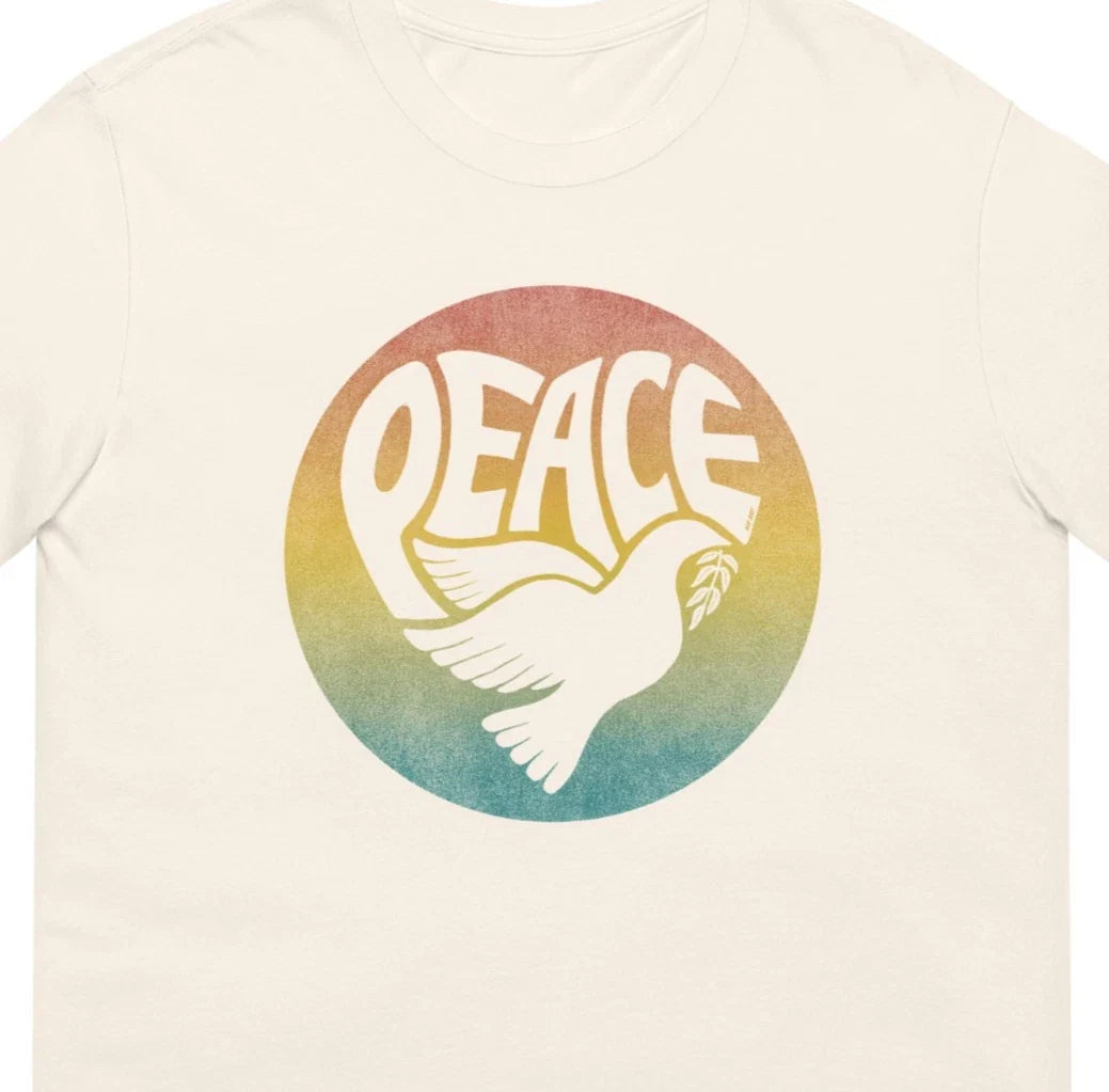 Peace Women Hippie Boho Dove Heart Graphic Vintage - Adult & Kids T-Shirts, Sweatshirts & Hoodies apparel design preview 1