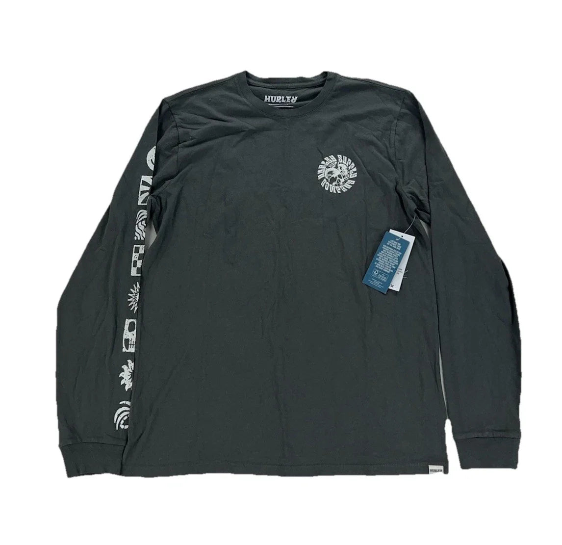 NEW Hurley Naturals Skull Mandala Mens Surf Gray - Adult & Kids T-Shirts, Sweatshirts & Hoodies apparel design preview 1