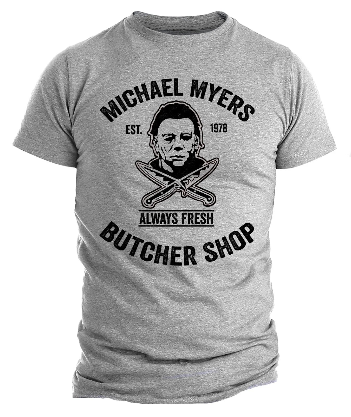 Michael Myers Butcher Shop Halloween Funny Horror - Adult & Kids T-Shirts, Sweatshirts & Hoodies apparel design preview 1