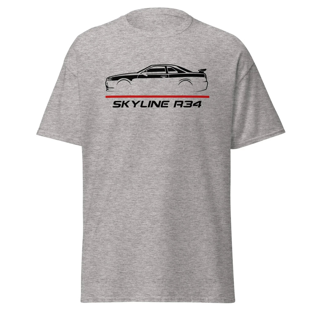 Skyline R34 Twin Turbo RB26DETT JDM Heavyweight Style - Adult & Kids T-Shirts, Sweatshirts & Hoodies apparel design preview 1