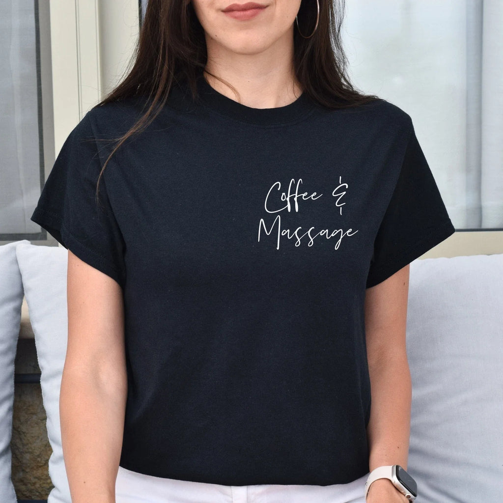 Coffee and massage pocket Black Navy Dark Heather - Adult & Kids T-Shirts, Sweatshirts & Hoodies apparel design preview 1