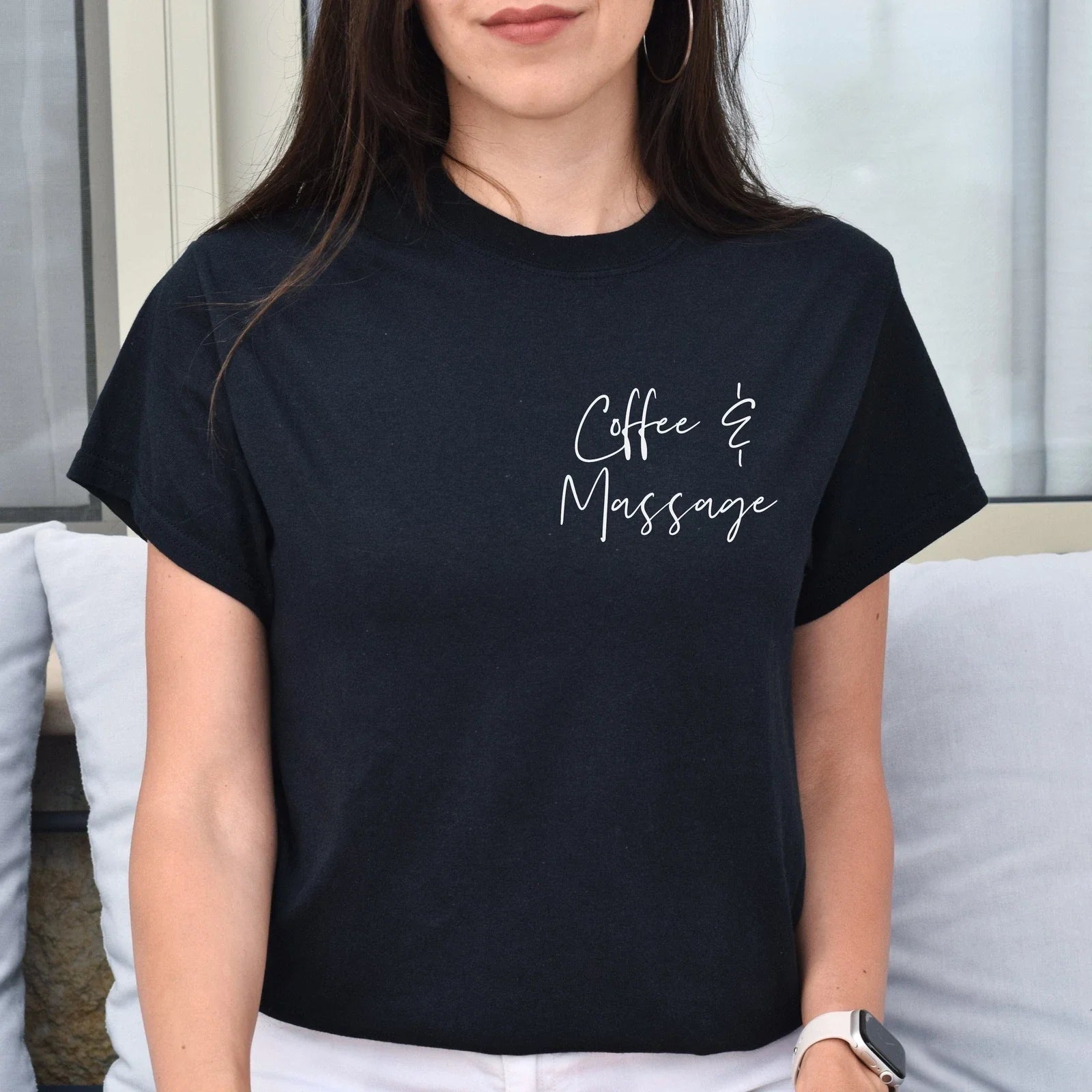 Coffee and massage pocket Black Navy Dark Heather - Adult & Kids T-Shirts, Sweatshirts & Hoodies apparel design preview 1