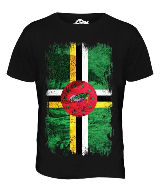 DOMINICA GRUNGE FLAG MENS XS S M L XL 2XL 3XL 4XL 5XL - Adult & Kids T-Shirts, Sweatshirts & Hoodies apparel design preview 1