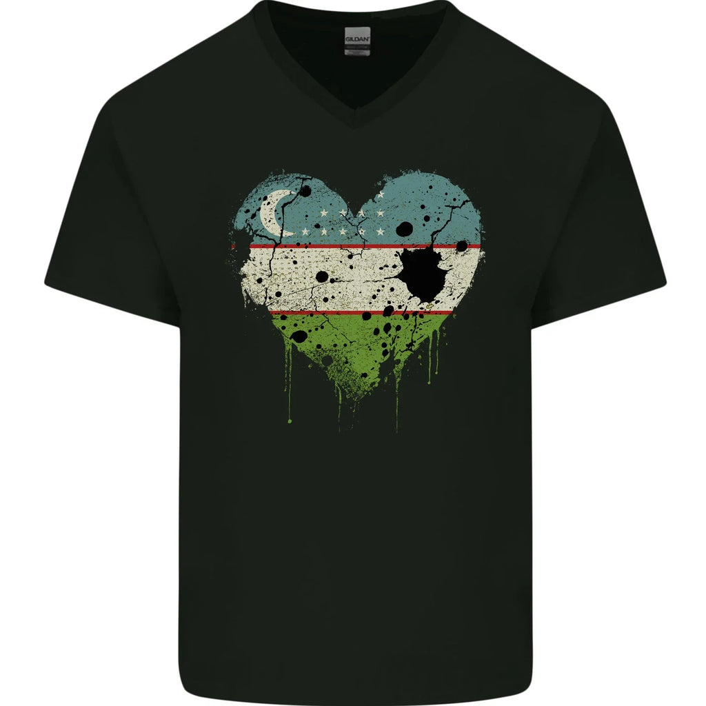 Love Uzbekistan Flag Ukbek Day Football Mens V-Neck - Adult & Kids T-Shirts, Sweatshirts & Hoodies apparel design preview 1