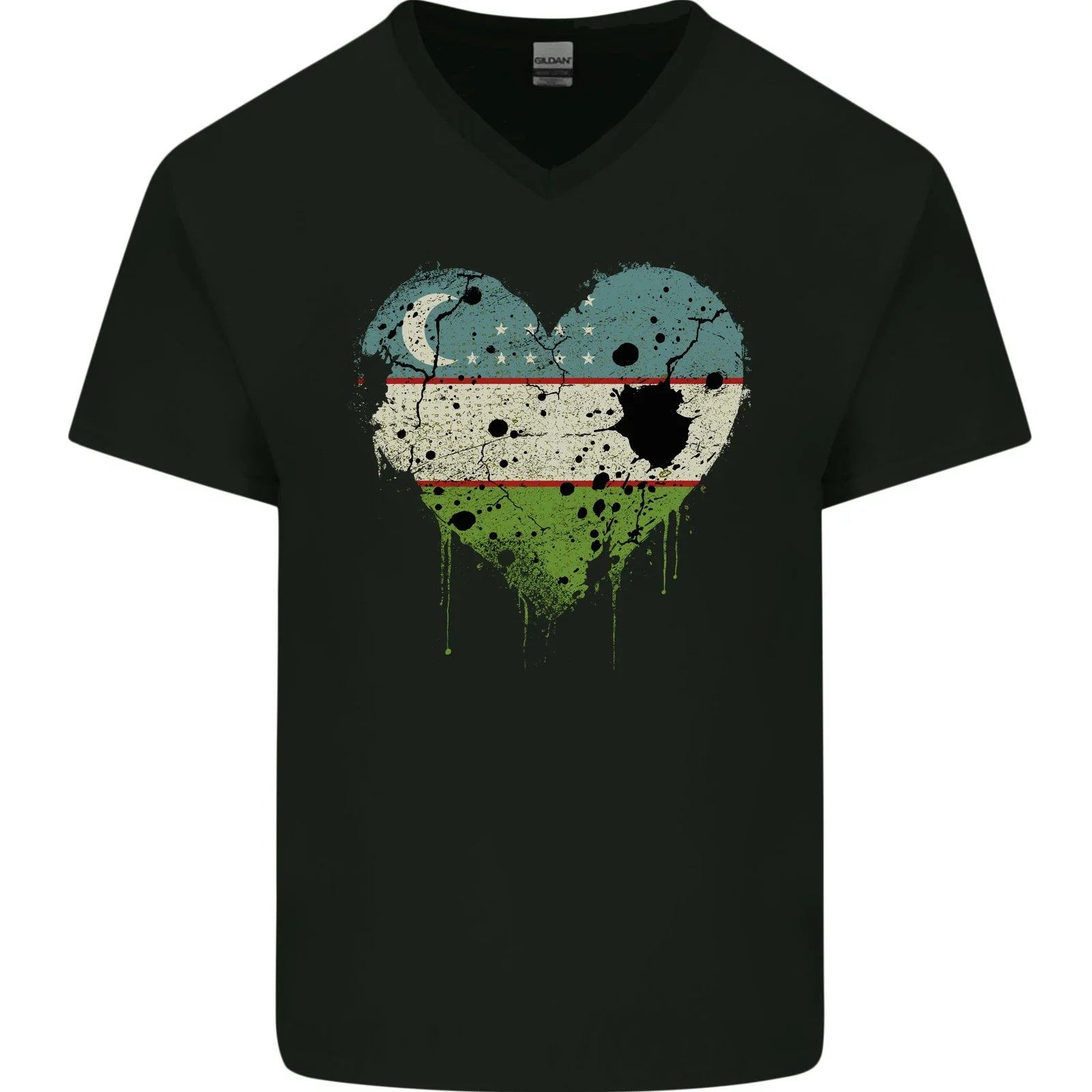 Love Uzbekistan Flag Ukbek Day Football Mens V-Neck - Adult & Kids T-Shirts, Sweatshirts & Hoodies apparel design preview 1