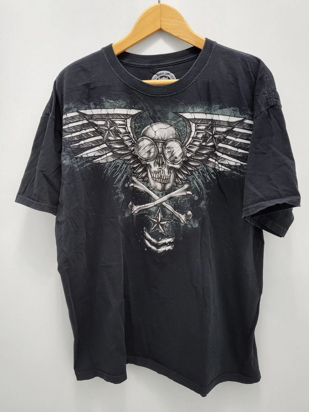 Sinister Mens 2XL Black Vintage Winged Skull - Adult & Kids T-Shirts, Sweatshirts & Hoodies apparel design preview 1