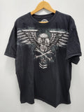 Sinister Mens 2XL Black Vintage Winged Skull - Adult & Kids T-Shirts, Sweatshirts & Hoodies apparel design preview 1