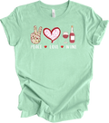 Peace Love Wine Funny Gift for Lovers - Adult & Kids T-Shirts, Sweatshirts & Hoodies apparel design preview 1