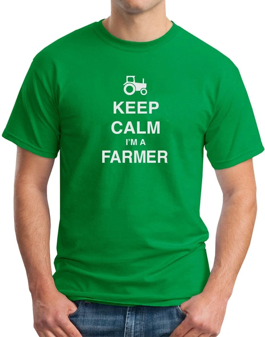 KEEP CALM I'M A FARMER FUNNY SLOGAN Mens Womens - Adult & Kids T-Shirts, Sweatshirts & Hoodies apparel design preview 1
