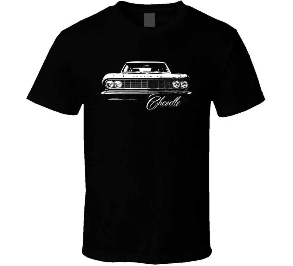 1964 Chevelle Grill View With Model Name Black - Adult & Kids T-Shirts, Sweatshirts & Hoodies apparel design preview 1