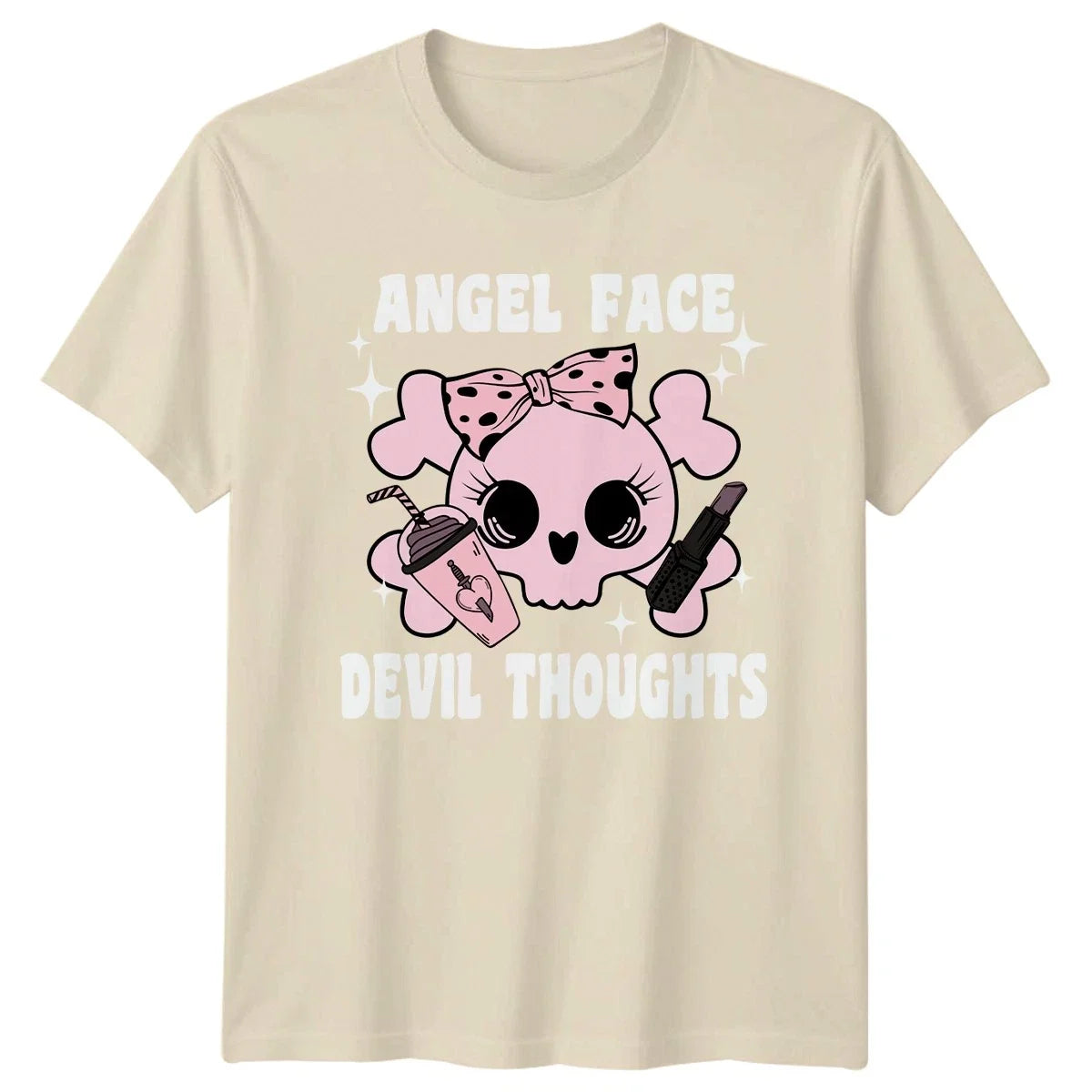 Angel Face Devil Thoughts Womens Pastel Goth - Adult & Kids T-Shirts, Sweatshirts & Hoodies apparel design preview 1