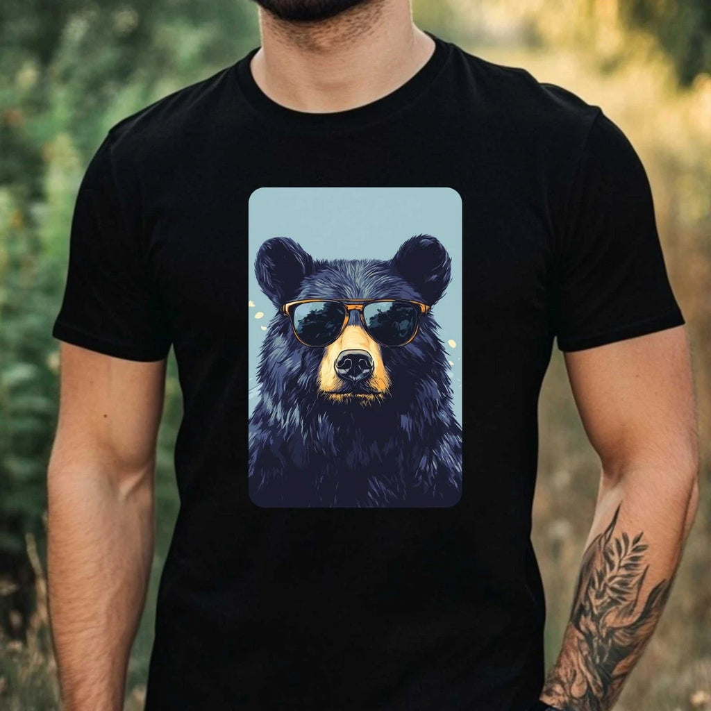 Mens Black Bear Sunglasses Print Cotton Size XS to - Adult & Kids T-Shirts, Sweatshirts & Hoodies apparel design preview 1