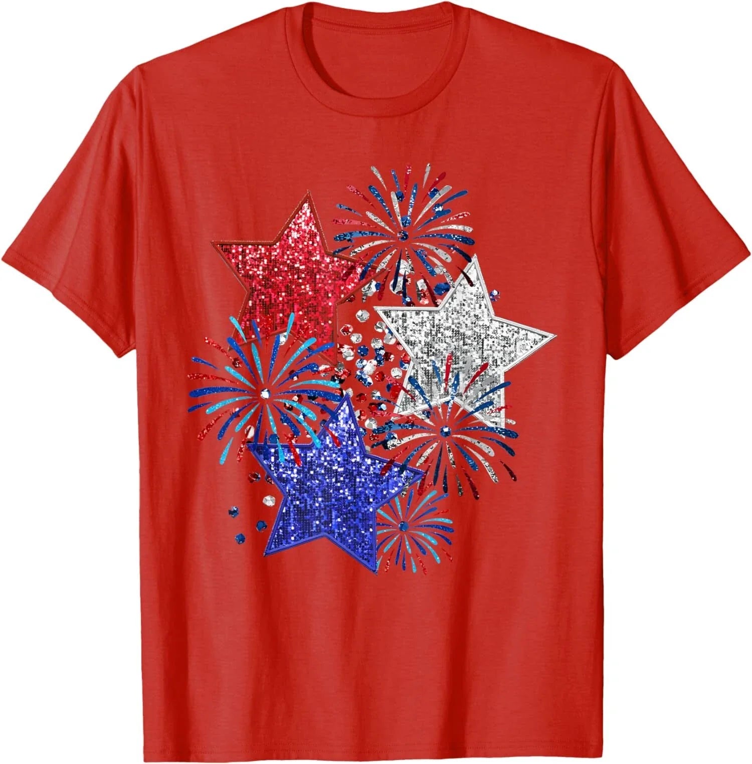 4th Of July Fireworks Stars Funny Cute Printed Design - Adult & Kids T-Shirts, Sweatshirts & Hoodies apparel design preview 1