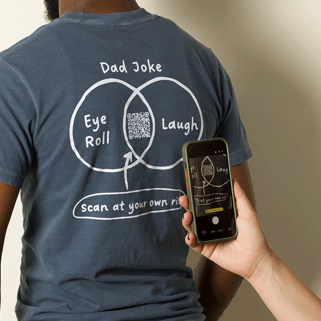 Scan at Your Own Risk Dad Joke QR Gift For Father Day - Adult & Kids T-Shirts, Sweatshirts & Hoodies apparel design preview 1