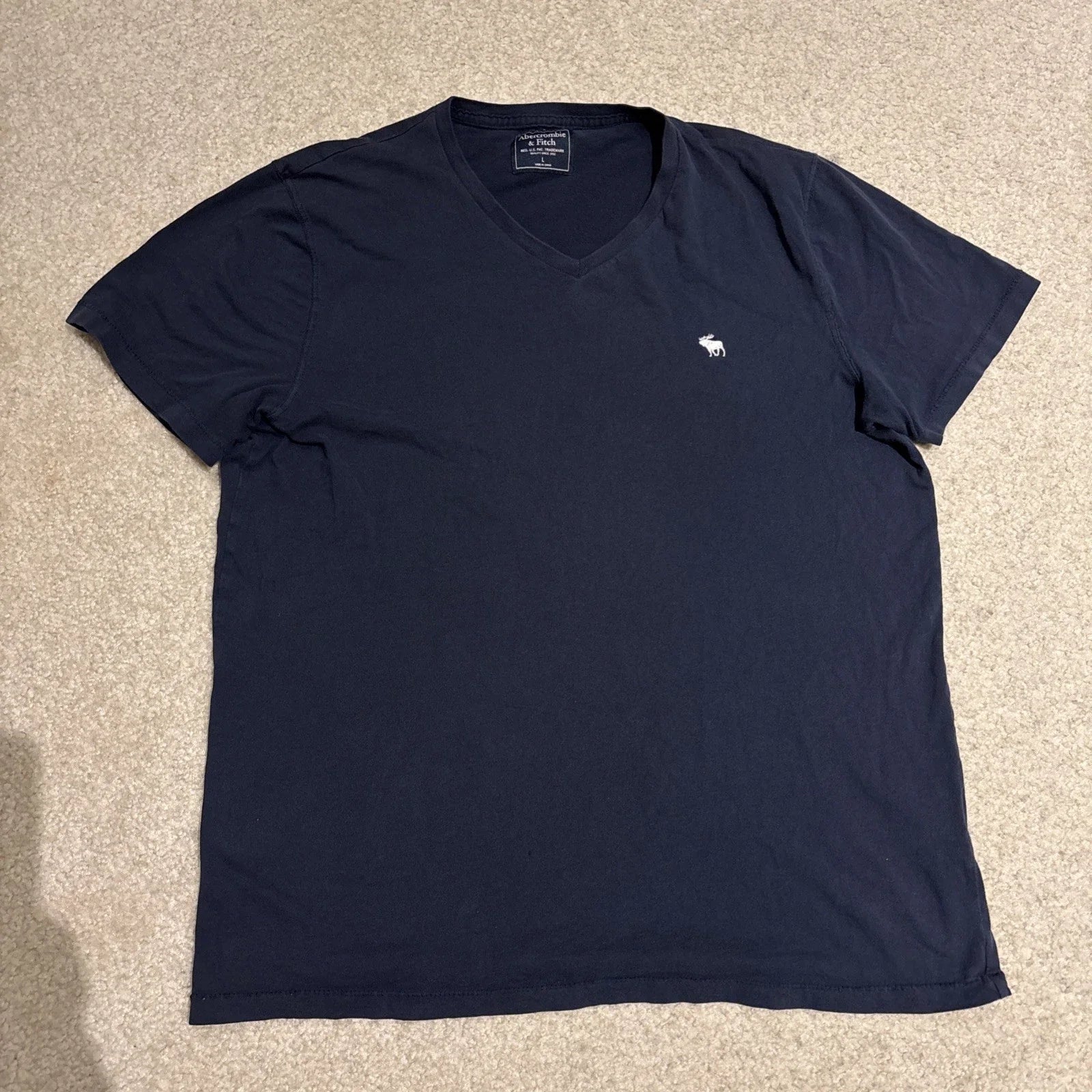 A&F Abercrombie Fitch Black Short Sleeve V-Neck Mens - Adult & Kids T-Shirts, Sweatshirts & Hoodies apparel design preview 1