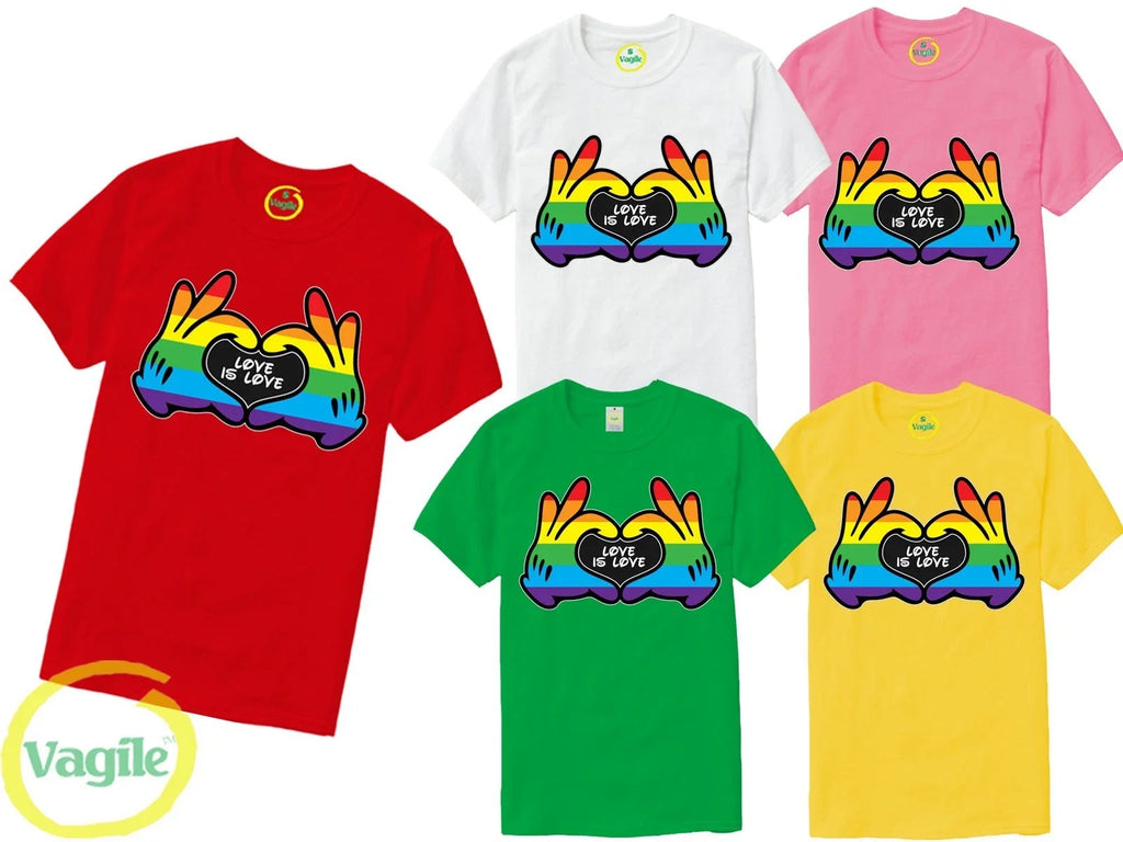 Hands Print Love Gay Pride Rainbow Lesbian LGBT - Adult & Kids T-Shirts, Sweatshirts & Hoodies apparel design preview 1