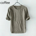 Men Striped Linen Cotton Top Short Sleeve Casual - Adult & Kids T-Shirts, Sweatshirts & Hoodies apparel design preview 1