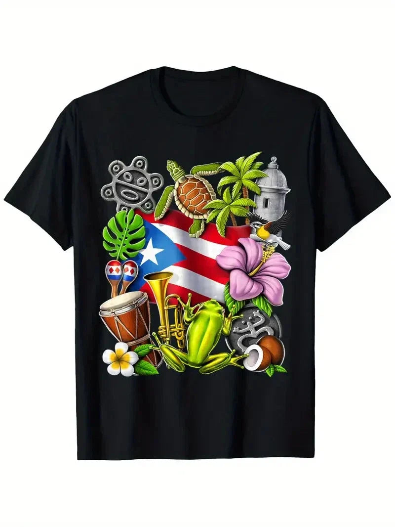 Puerto Rico Boricua Coqui Frog Taino Sun Rican Flag - Adult & Kids T-Shirts, Sweatshirts & Hoodies apparel design preview 1