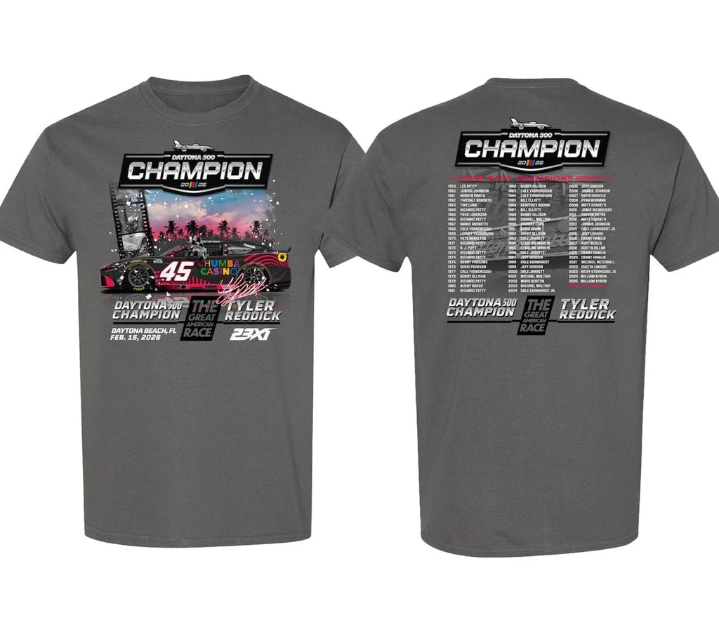 Tyler Reddick 2026 Daytona 500 Past Champions reprint - Adult & Kids T-Shirts, Sweatshirts & Hoodies apparel design preview 1
