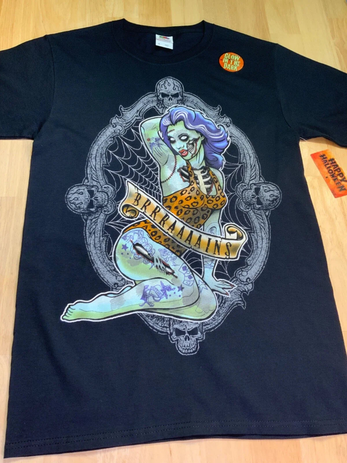New Men's has Zombie Woman says BRRRAAAAINS—IT GLOWS - Adult & Kids T-Shirts, Sweatshirts & Hoodies apparel design preview 1