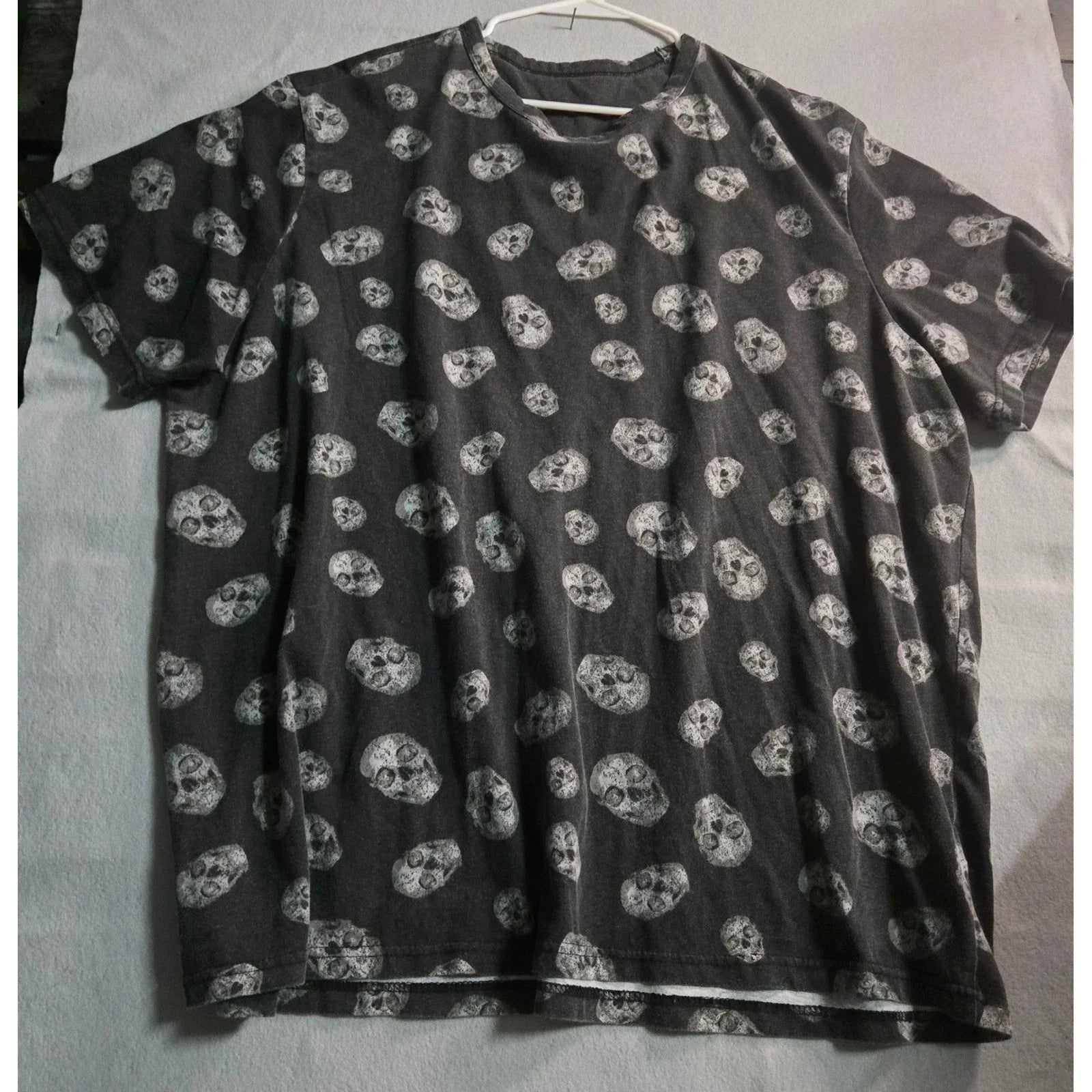 Unbranded Charcoal Gray All Over Skull Print Gothic - Adult & Kids T-Shirts, Sweatshirts & Hoodies apparel design preview 1