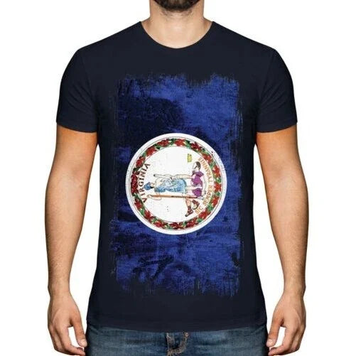 VIRGINIA STATE GRUNGE FLAG MENS TOP VIRGINIAN JERSEY - Adult & Kids T-Shirts, Sweatshirts & Hoodies apparel design preview 1