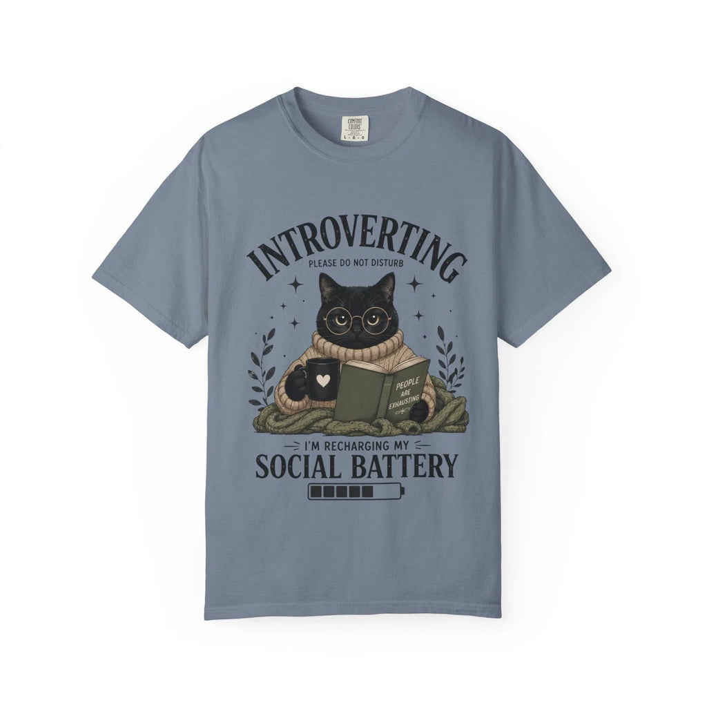Introverting Cat Funny Introvert Social Battery - Adult & Kids T-Shirts, Sweatshirts & Hoodies apparel design preview 1
