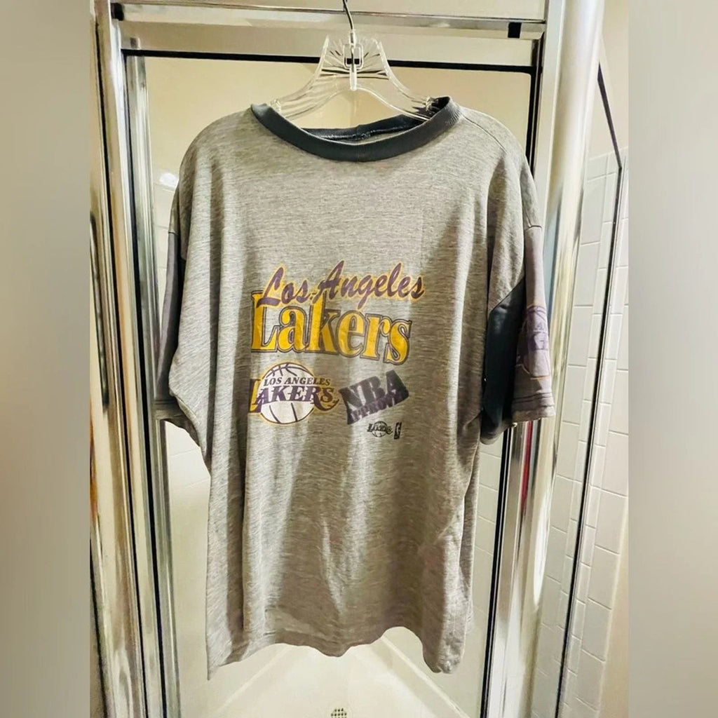 Vintage Lakers Short-Sleeve L Cotton Y2K NBA Yellow - Adult & Kids T-Shirts, Sweatshirts & Hoodies apparel design preview 1