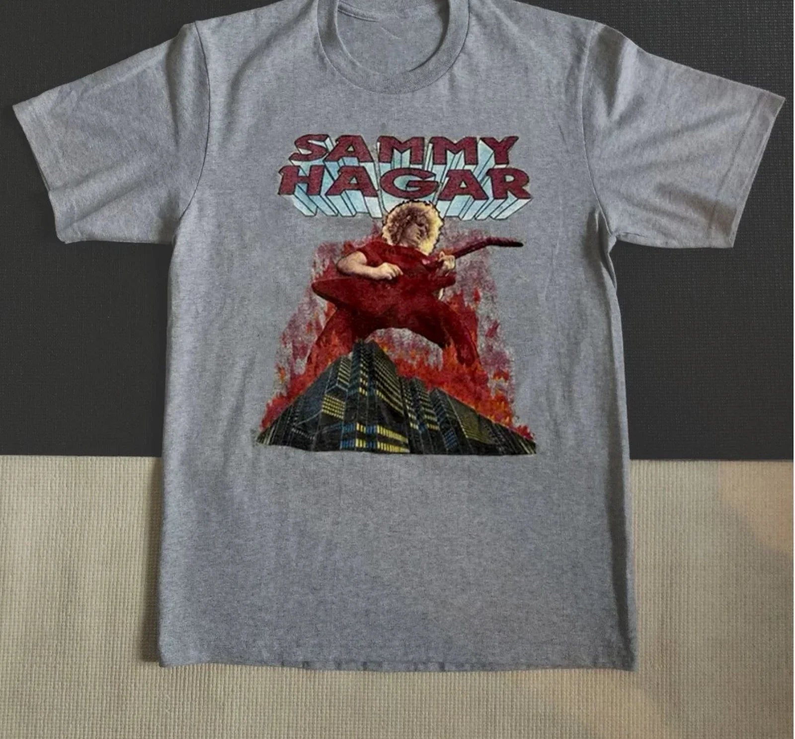 Sammy Hagar The Red Rocker Burning S to 5XL - Adult & Kids T-Shirts, Sweatshirts & Hoodies apparel design preview 1