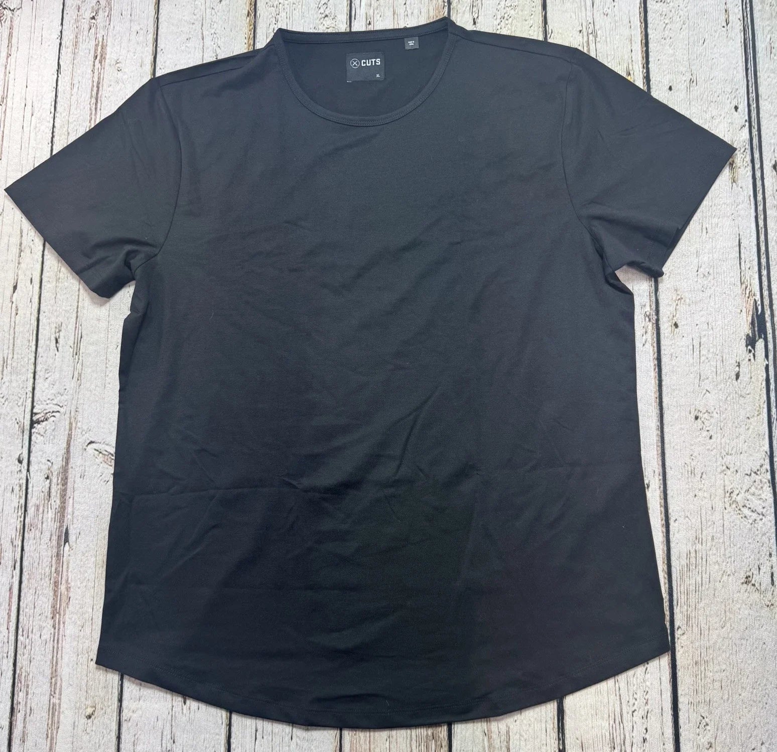 CUTS Clothing Men's Curve Hem Black L Solid Casual - Adult & Kids T-Shirts, Sweatshirts & Hoodies apparel design preview 1