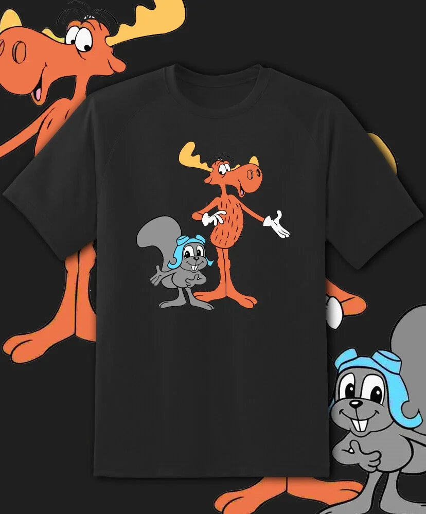 Rocky And Bullwinkle Retro Logo Youth M Adult 6XL! - Adult & Kids T-Shirts, Sweatshirts & Hoodies apparel design preview 1