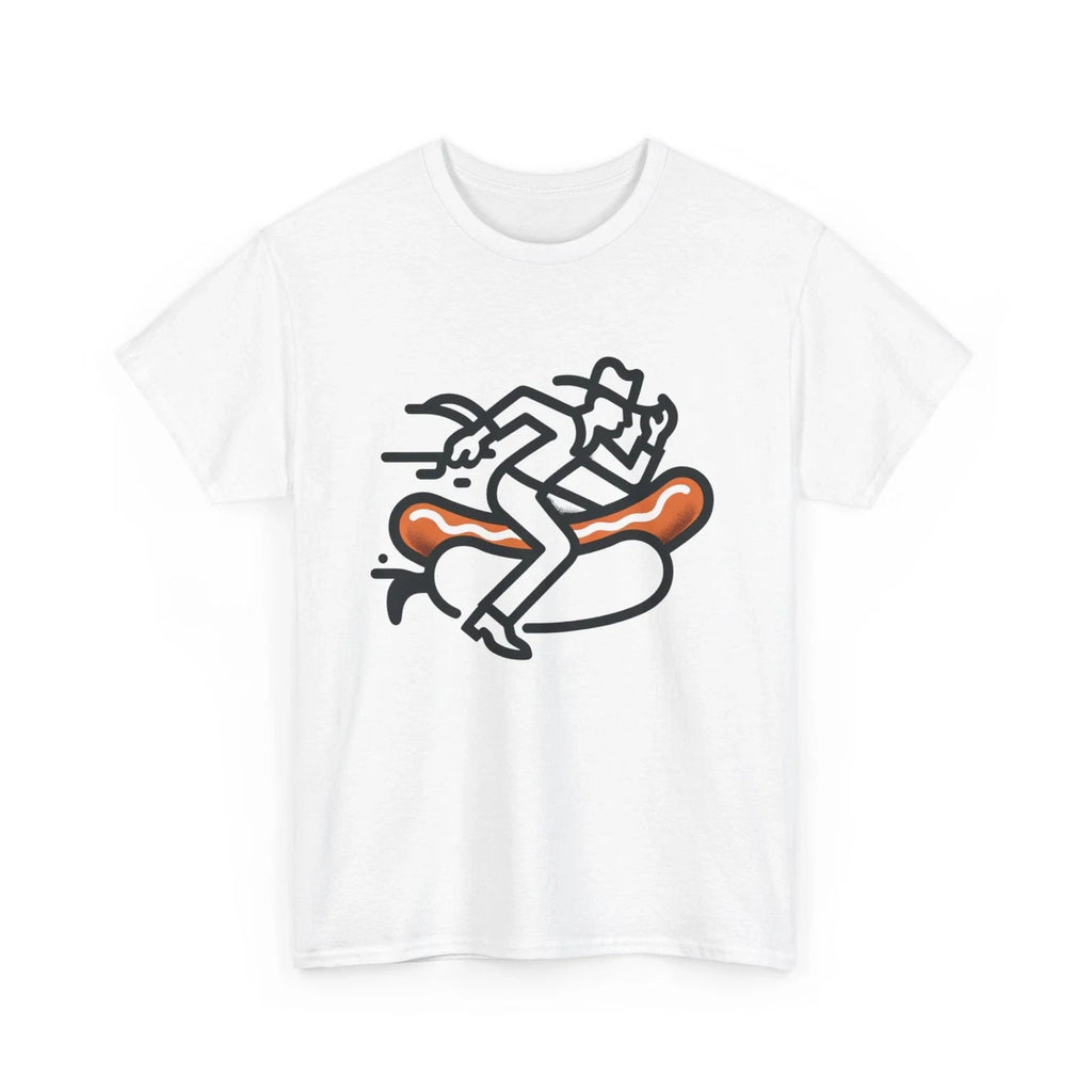 Funny Cowboy Riding Hot Dog Minimalist Design 4th - Adult & Kids T-Shirts, Sweatshirts & Hoodies apparel design preview 1
