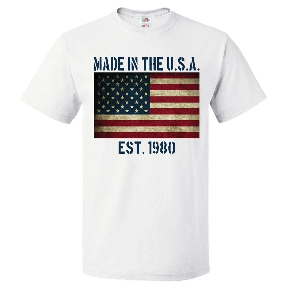46th Birthday Gift For 46 Year Old Made In USA 1980 - Adult & Kids T-Shirts, Sweatshirts & Hoodies apparel design preview 1