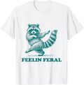 Feeling Feral Racoon Ironic Saying Vintage Funny - Adult & Kids T-Shirts, Sweatshirts & Hoodies apparel design preview 1