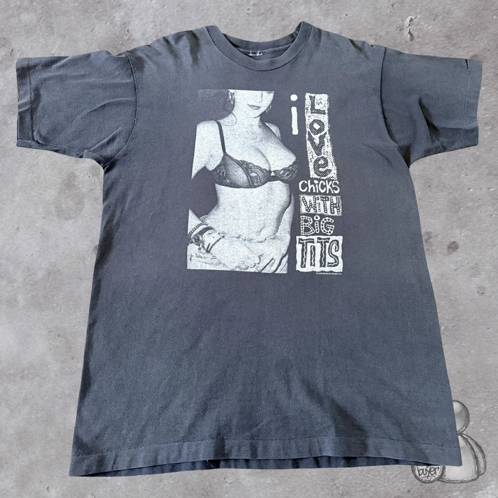 Vintage 1993 Old Ghosts Mens Large USA Love Chicks - Adult & Kids T-Shirts, Sweatshirts & Hoodies apparel design preview 1