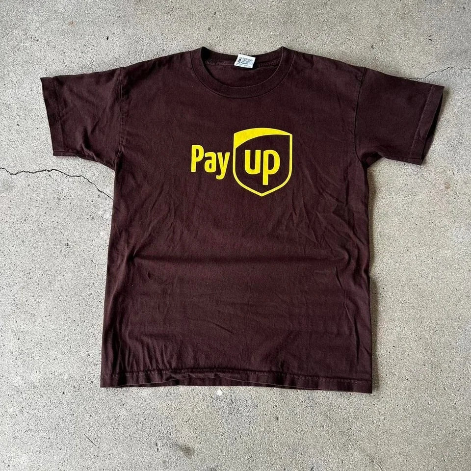 Vintage y2k Pay up! UPS graphic brown Size L - Adult & Kids T-Shirts, Sweatshirts & Hoodies apparel design preview 1