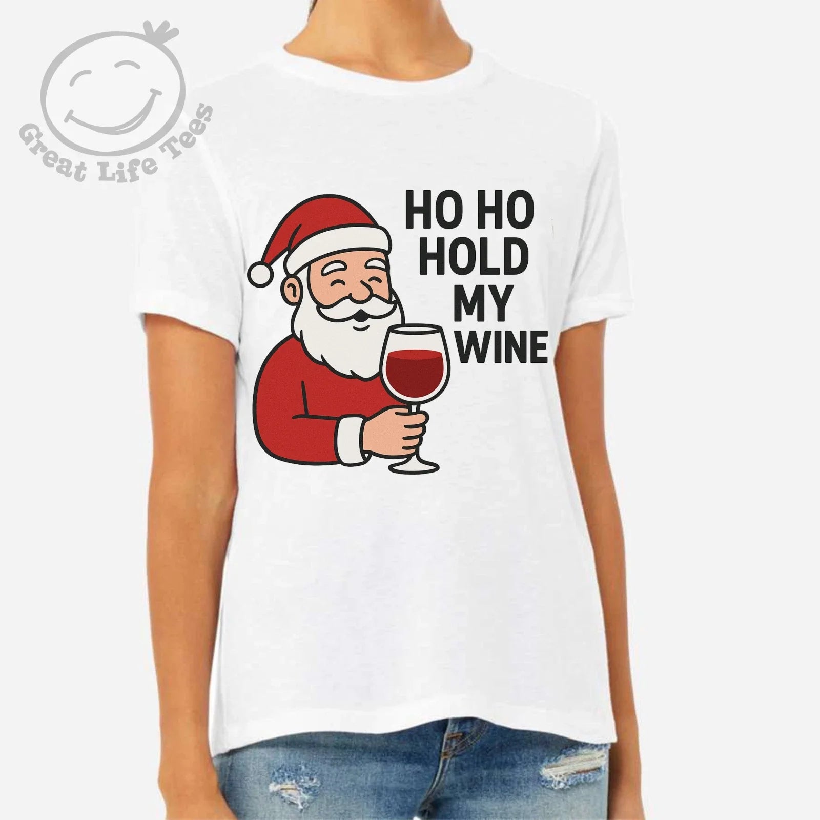 Ho Hold my wine, Christmas - Adult & Kids T-Shirts, Sweatshirts & Hoodies apparel design preview 1