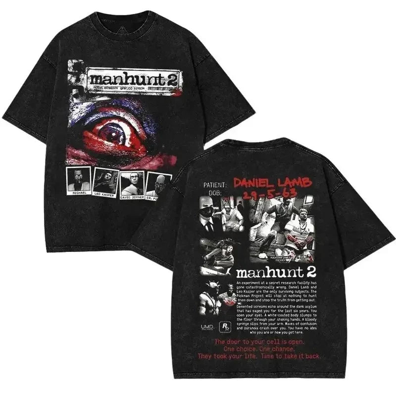 MANHUNT 2 Double Printed Washed Sided Printing RPG - Adult & Kids T-Shirts, Sweatshirts & Hoodies apparel design preview 1