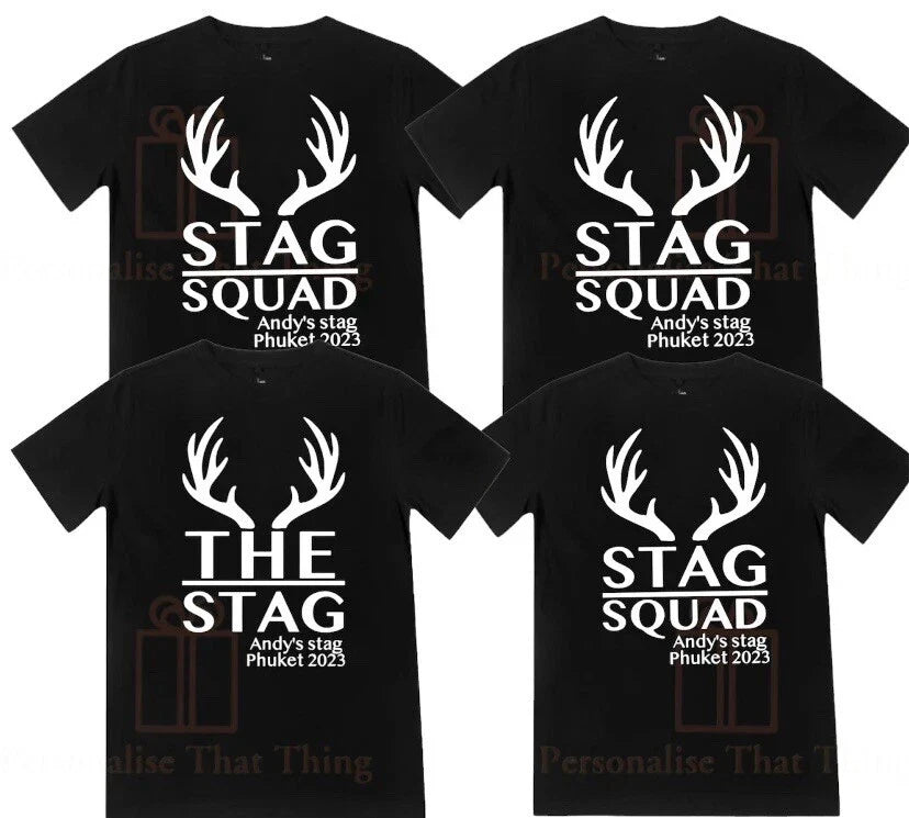 Stag squad mens group bucks night personalised - Adult & Kids T-Shirts, Sweatshirts & Hoodies apparel design preview 1