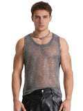 Men Top Silver Vest See-Through Tank Nightclub - Adult & Kids T-Shirts, Sweatshirts & Hoodies apparel design preview 1