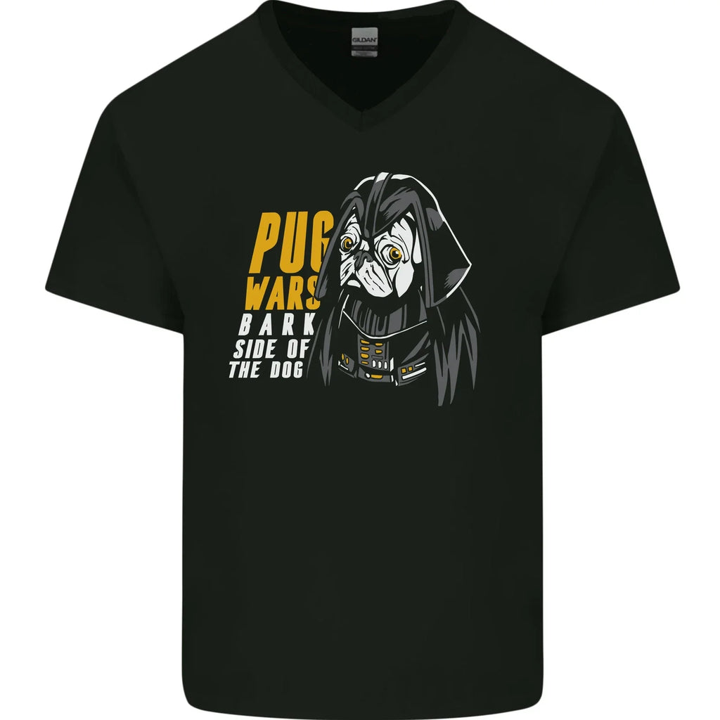 Pug Wars Funny Parody Dog Mens V-Neck Cotton - Adult & Kids T-Shirts, Sweatshirts & Hoodies apparel design preview 1