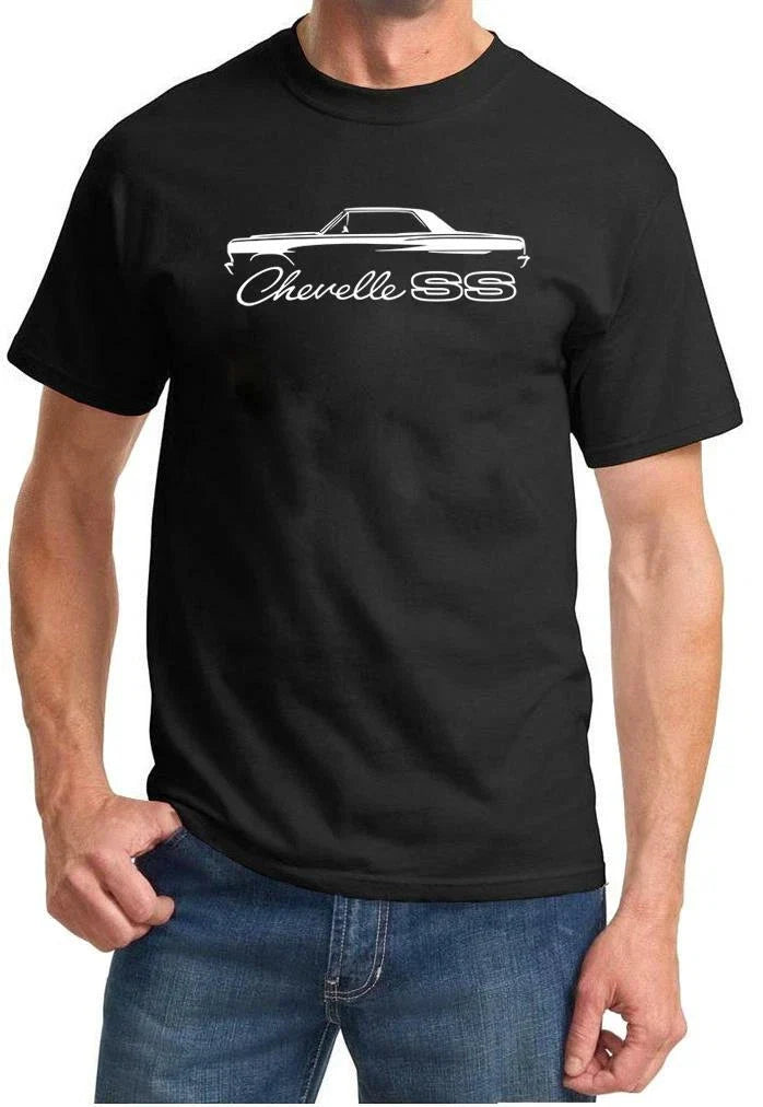 1964 1965 Chevelle SS Hardtop Classic Outline Design - Adult & Kids T-Shirts, Sweatshirts & Hoodies apparel design preview 1