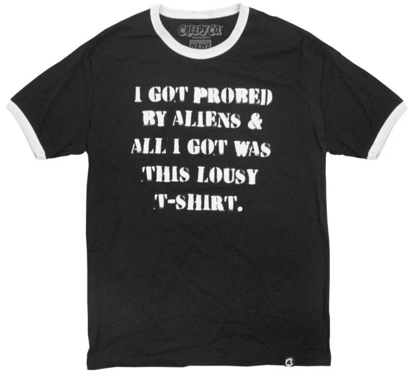 NEW Creepy Co. Weekly World News LOUSY RINGER Alien - Adult & Kids T-Shirts, Sweatshirts & Hoodies apparel design preview 1