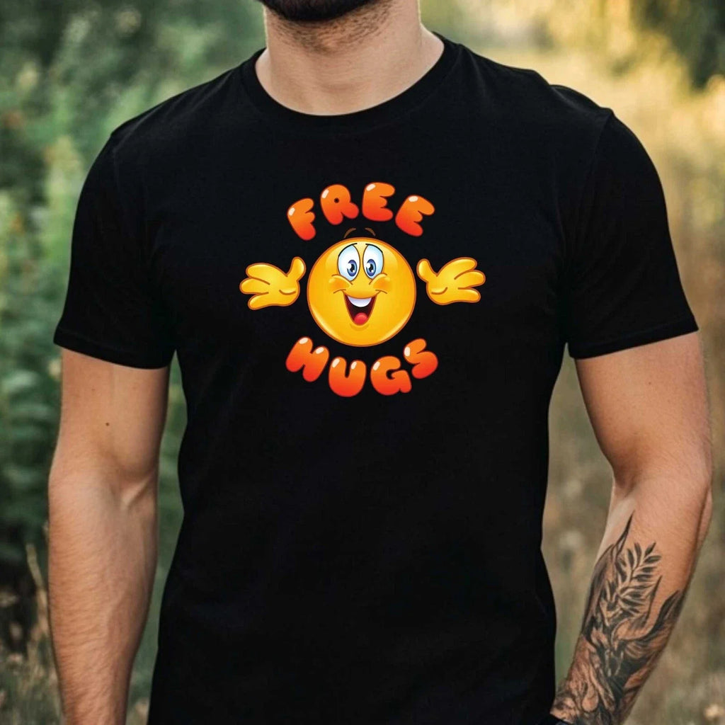 Mens Free Hugs Motif Cotton Size XS to 5XL - Adult & Kids T-Shirts, Sweatshirts & Hoodies apparel design preview 1