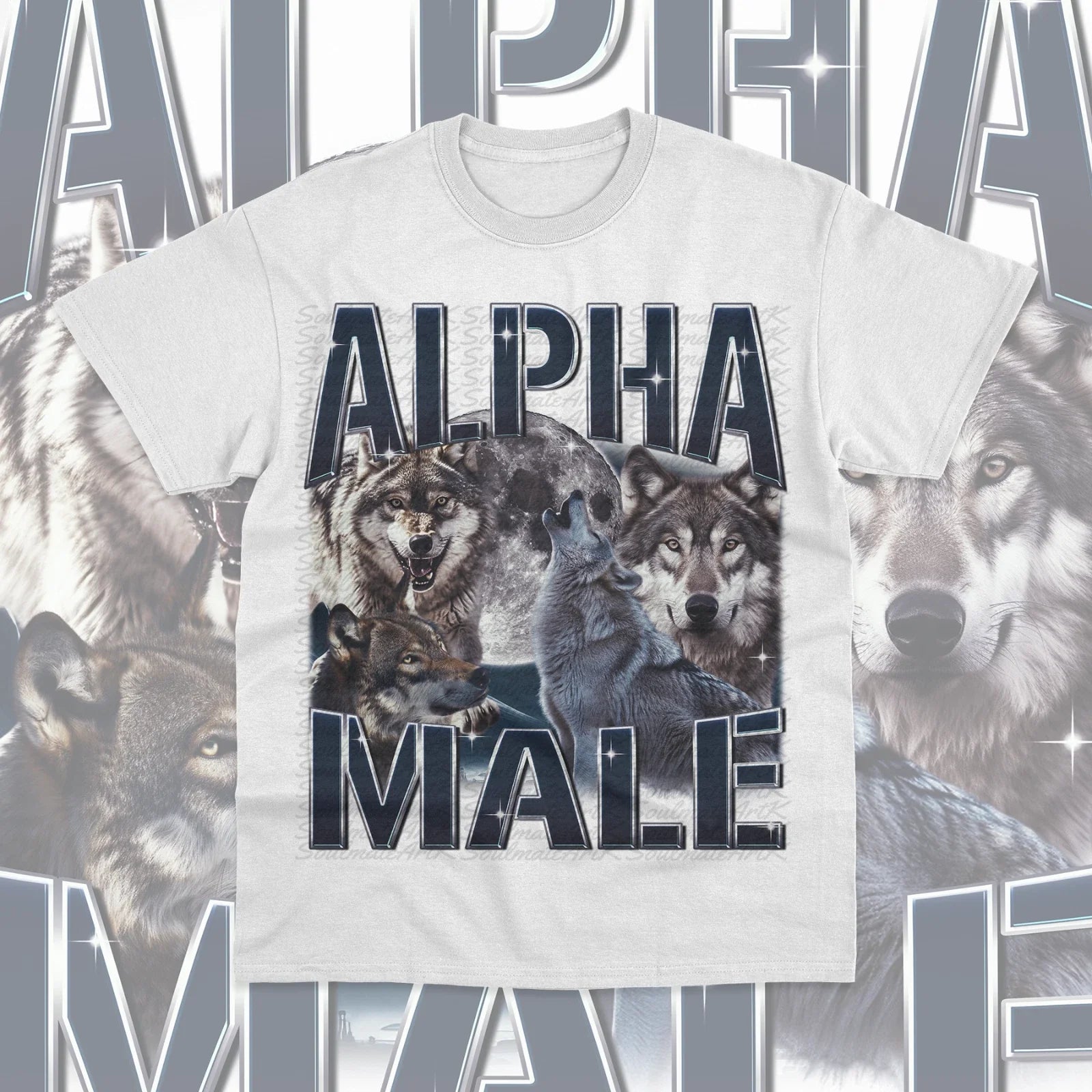 Alpha Male Wolf Unisex Animal Wolves Pack Sweater - Adult & Kids T-Shirts, Sweatshirts & Hoodies apparel design preview 1